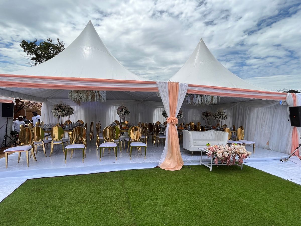 Tent house seating and event setup